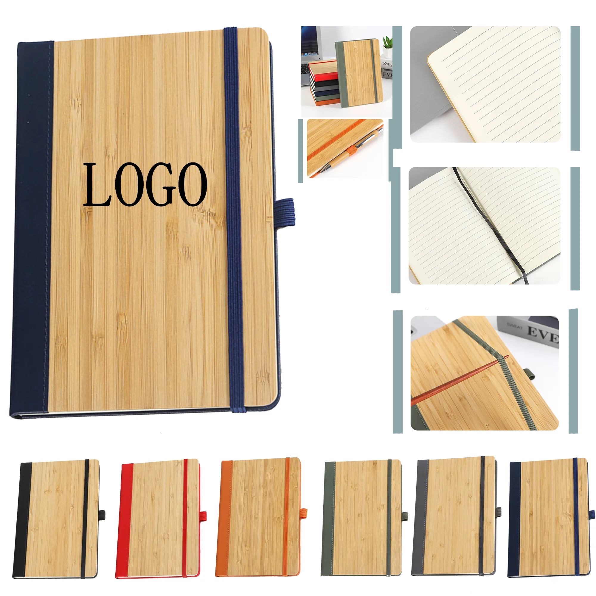 100Sheets A5 Lined Journal Notebook With Bamboo Cover 5