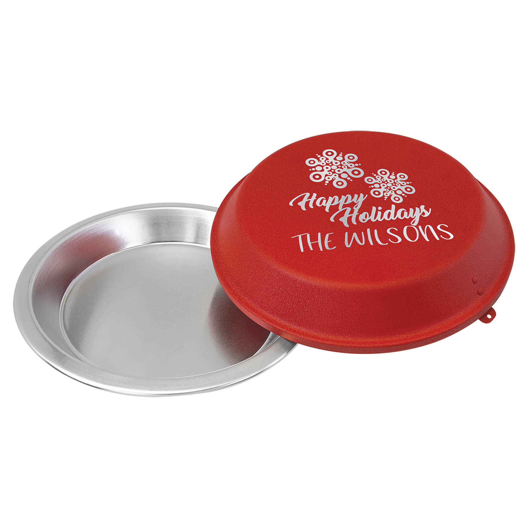9" Aluminum Pie Pan with Red Lid 2
