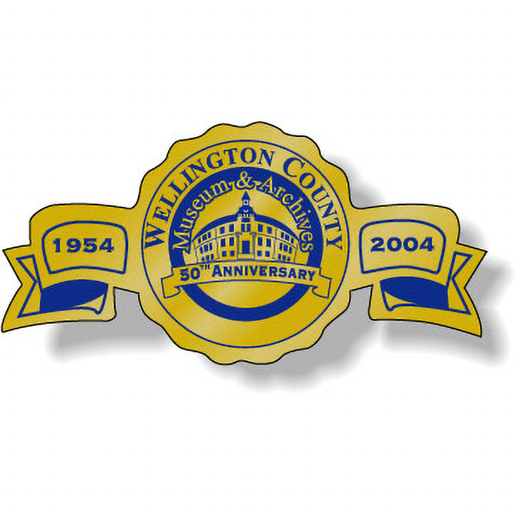 Dull Gold Foil Paper Flexo-Printed Stock Banner Roll Labels (1.25"x2.5")