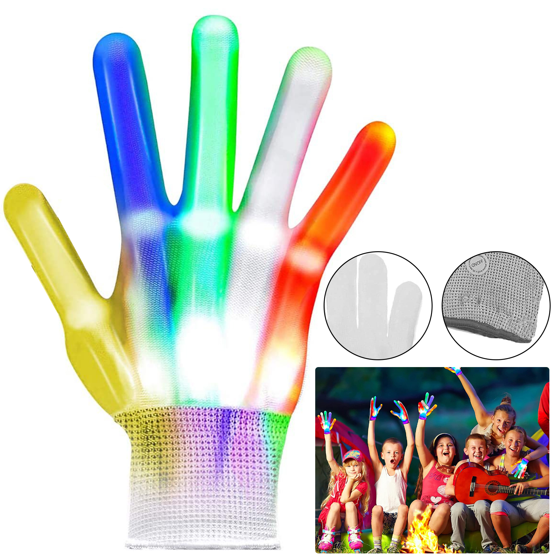 Colorful Flashing Light Up LED Gloves 3