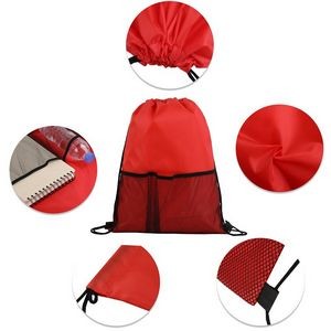Mesh Pocket Drawstring Backpack Gym Sports Bag 2
