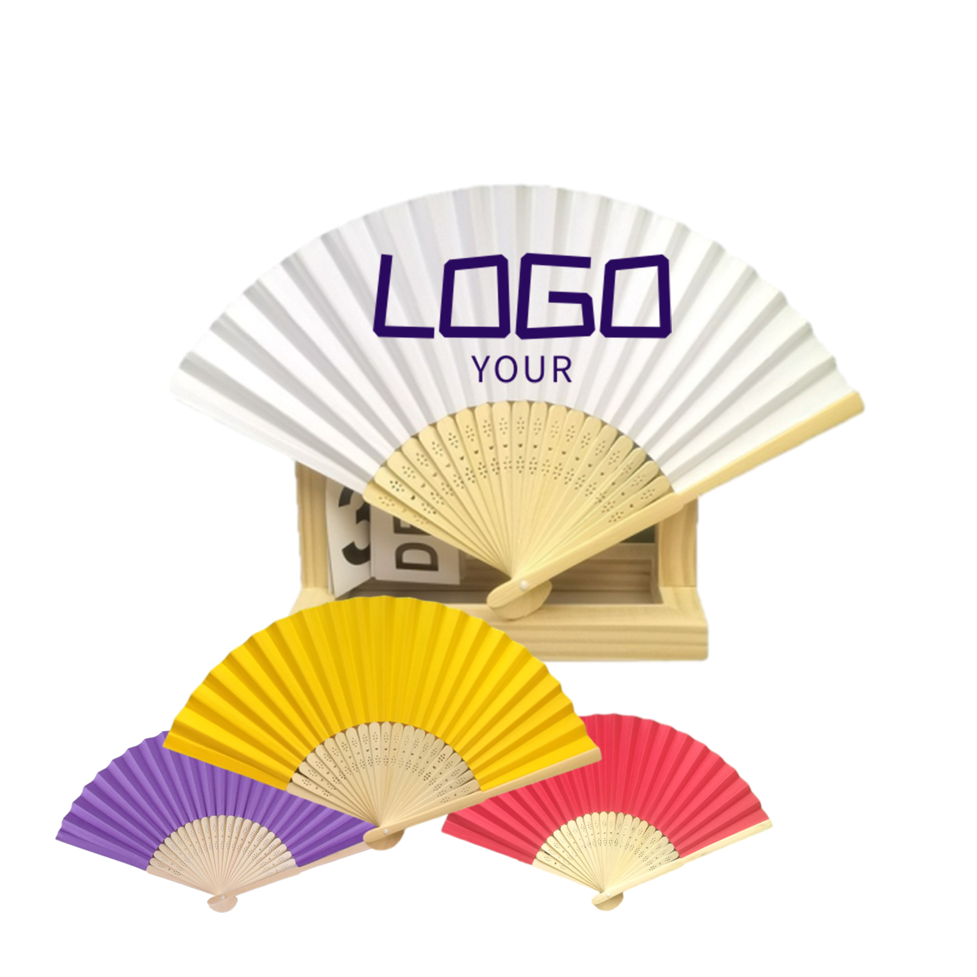 Custom Paper Fan with Bamboo Hand 2