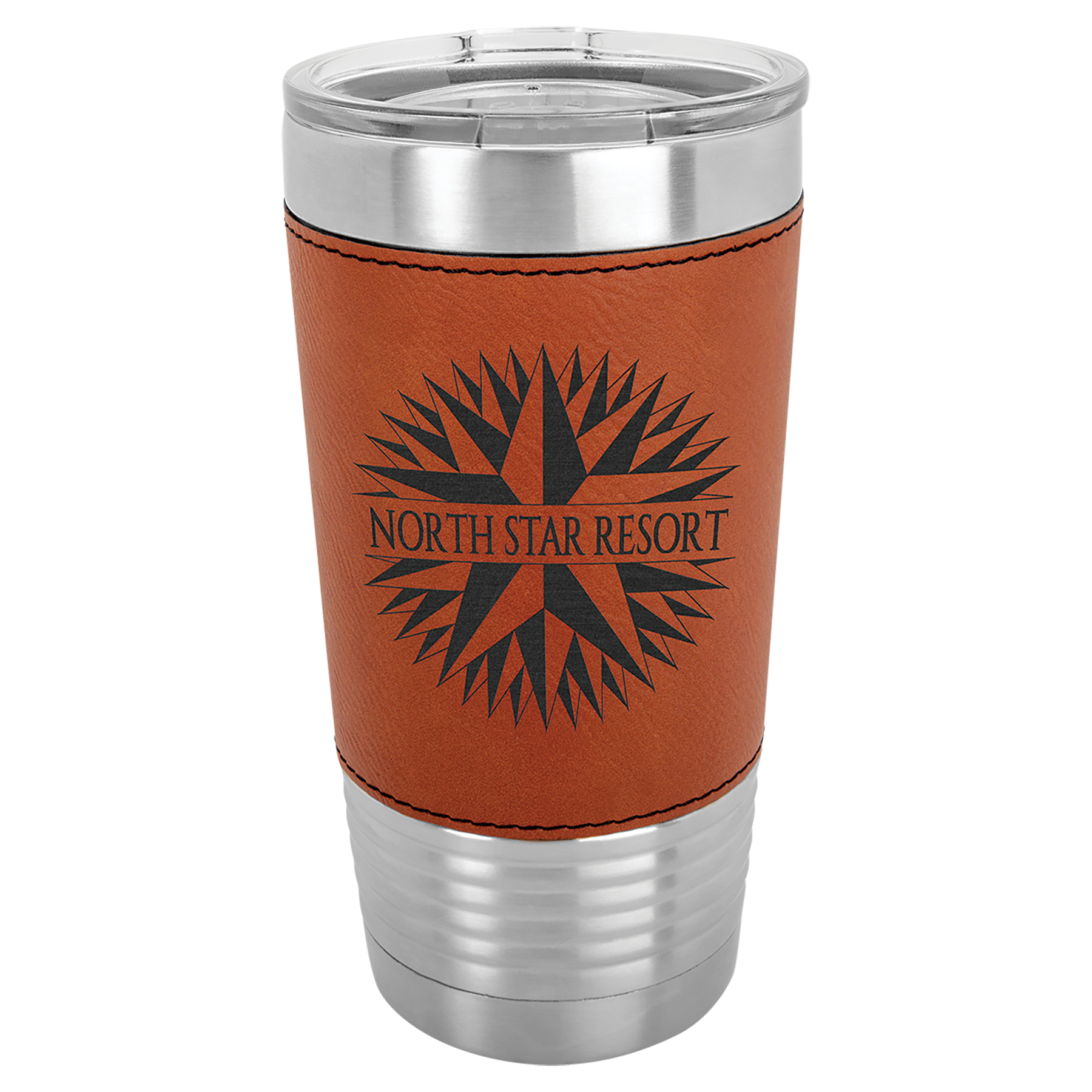 20 oz Laserable Leatherette Polar Camel Tumbler w/ Clear Lid 11