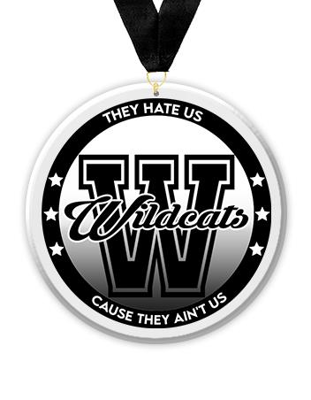 Acrylic Circle Medallions: Wildcats 3" Size, .25" 1