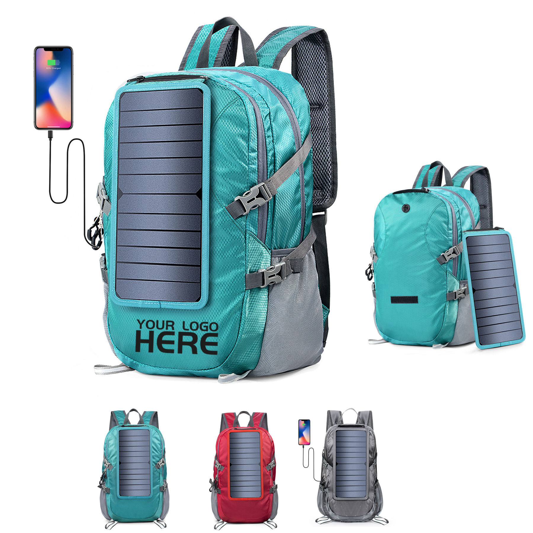 Solar Backpack Foldable Hiking Daypack 2