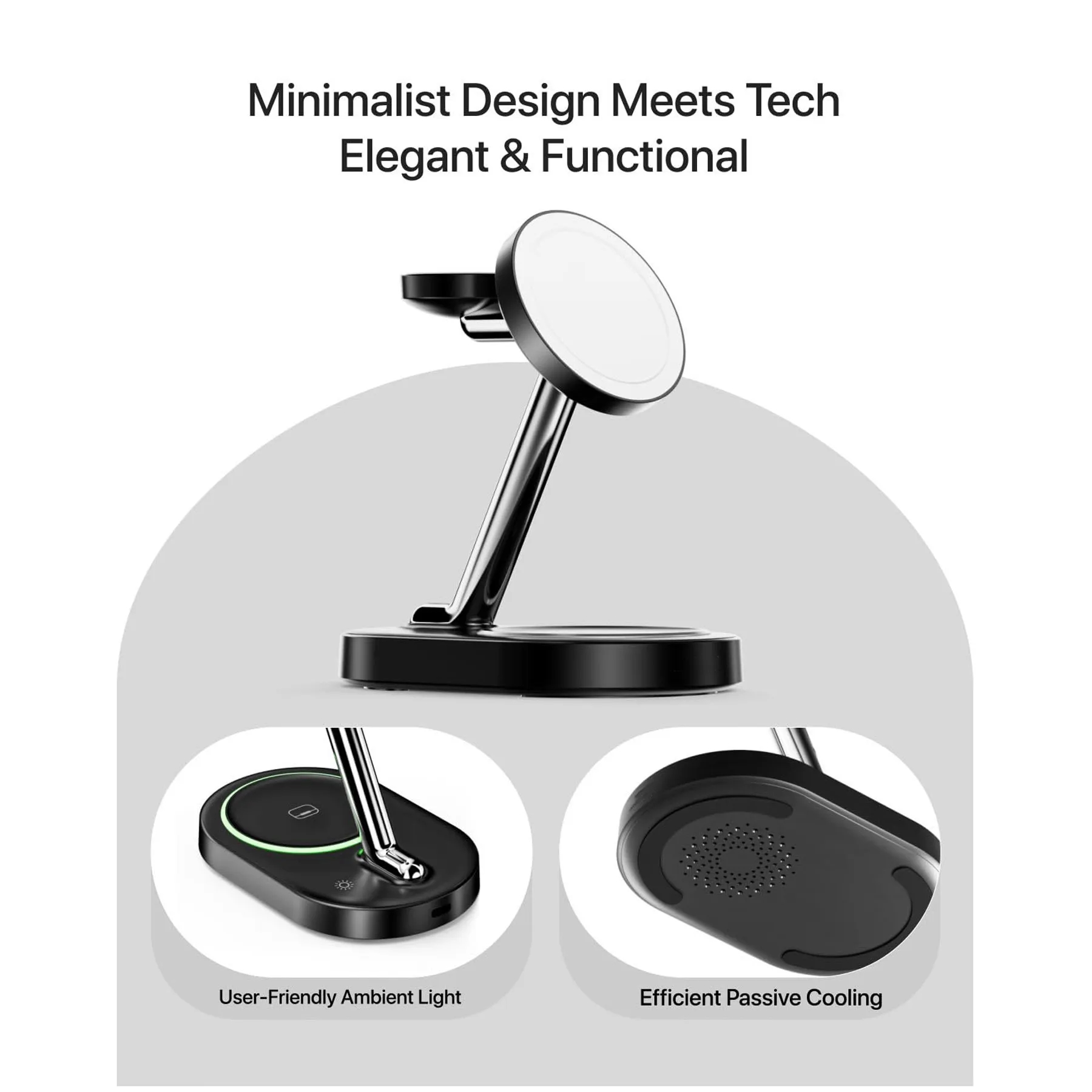 Aluminum Alloy 3 in 1 Magnetic Wireless Charging Station 20W 4