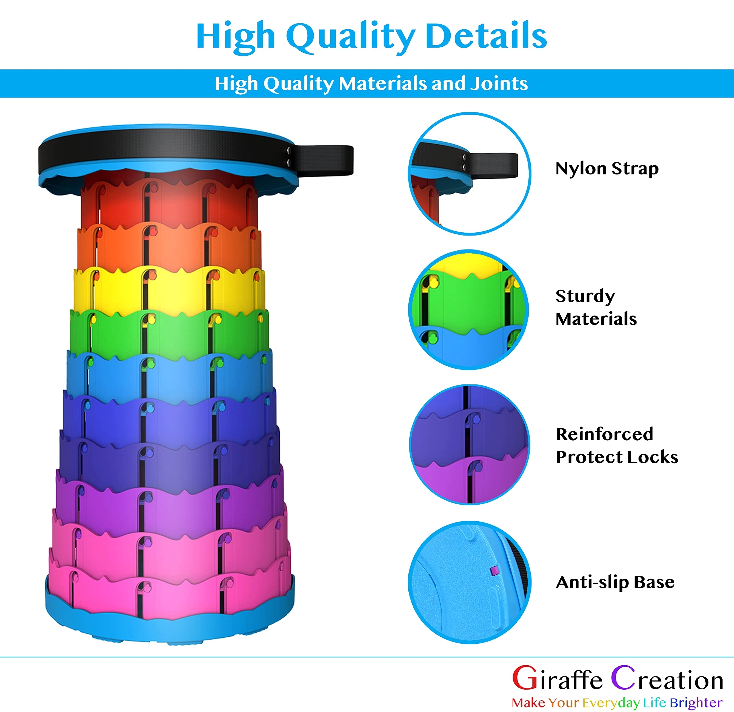 Folding telescope Stool Chair Colorful 8