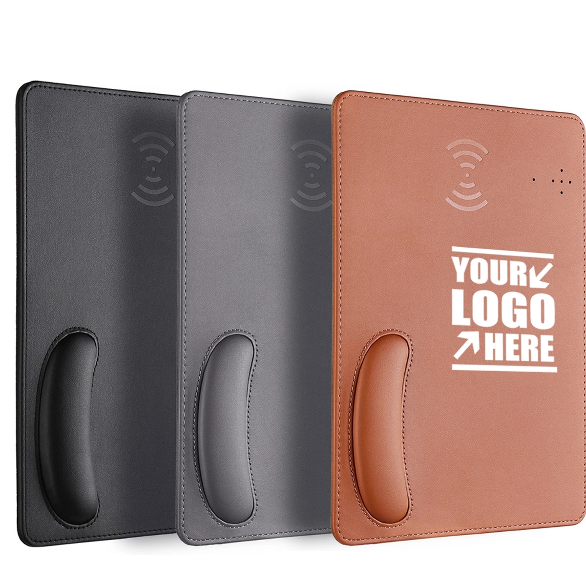 Pu Leather 10W Wireless Charging Mouse Pad For Phone 2