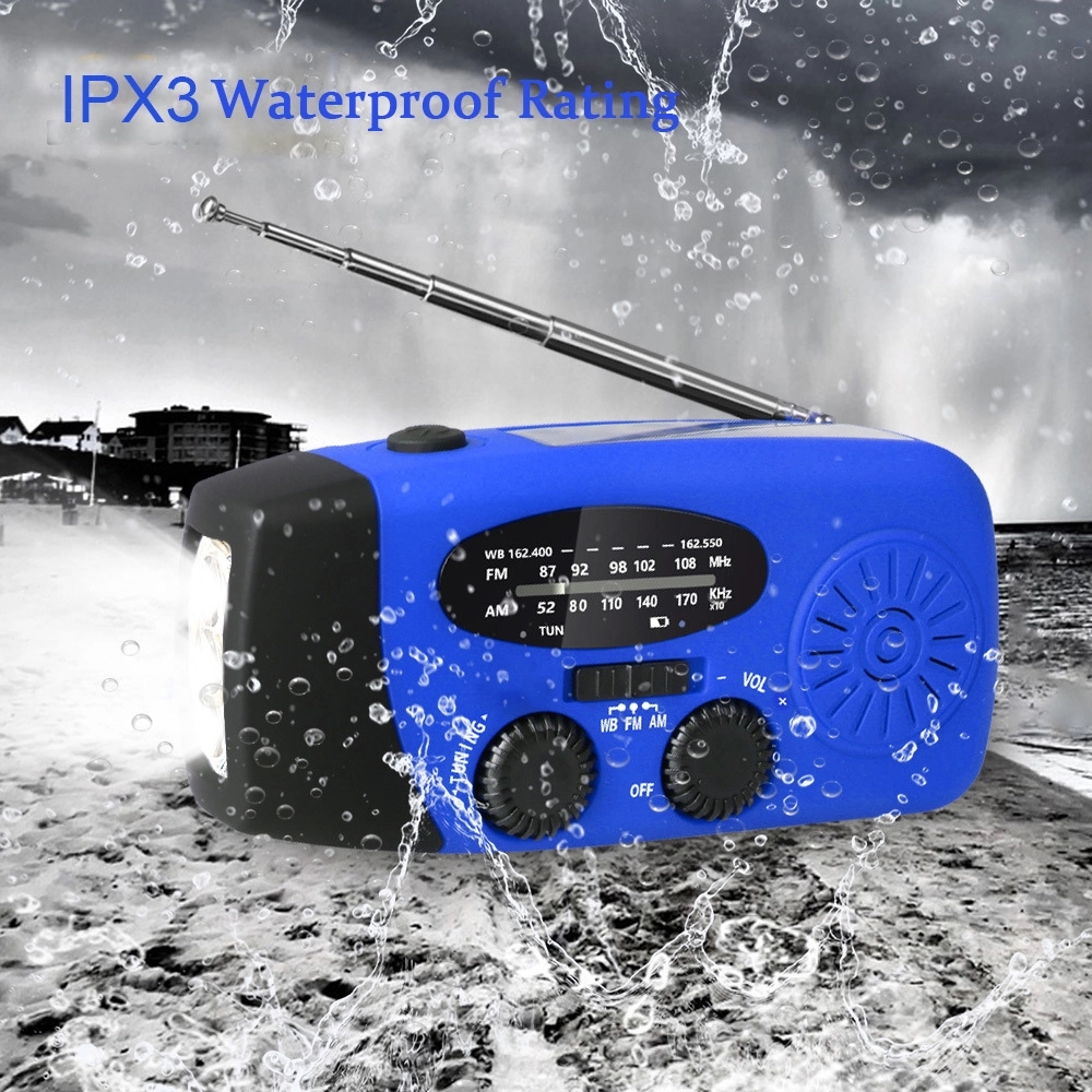 Portable Outdoor Hand Crank Self Powered Solar Weather Radio 4