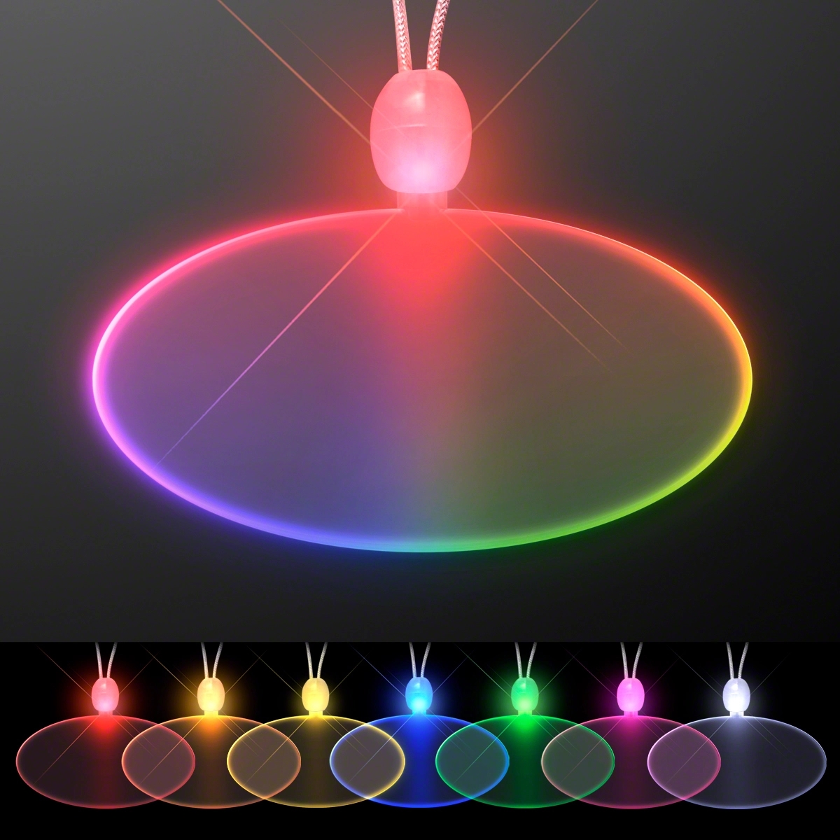 Light Up Promotional Acrylic Oval Necklace with LED 2