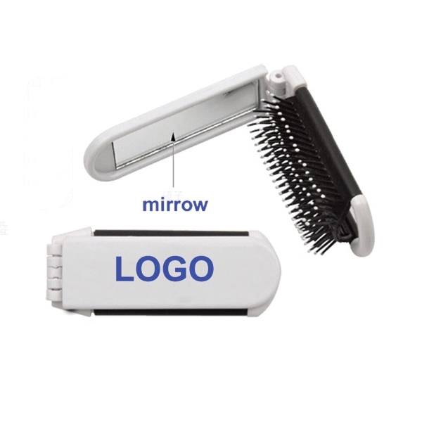 Foldable Hair Brush With Mirror 2
