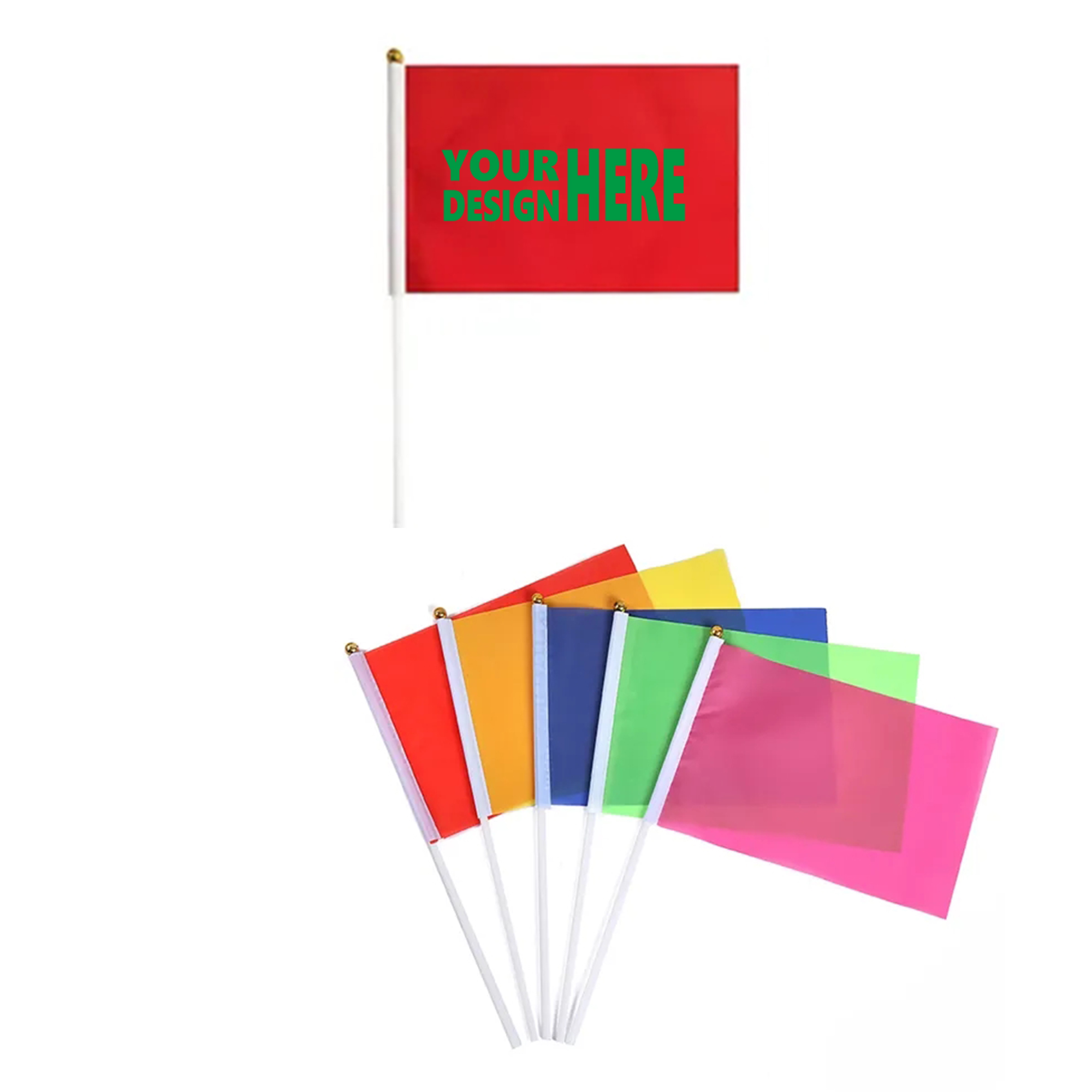 Square Handheld Hand Waved Flag Small Banner 2