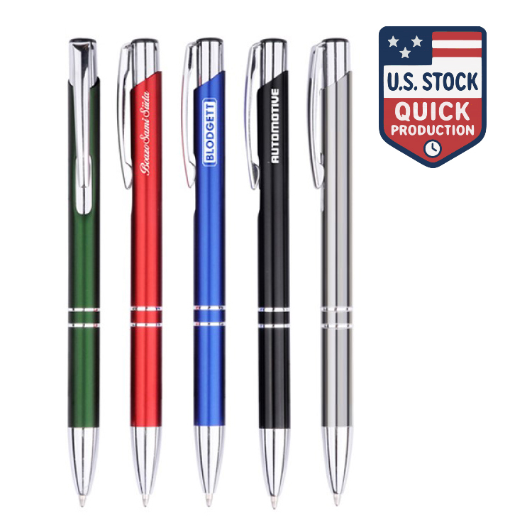 Executive Quality Ballpoint Pen w/Reflective Aluminum Barrel 9