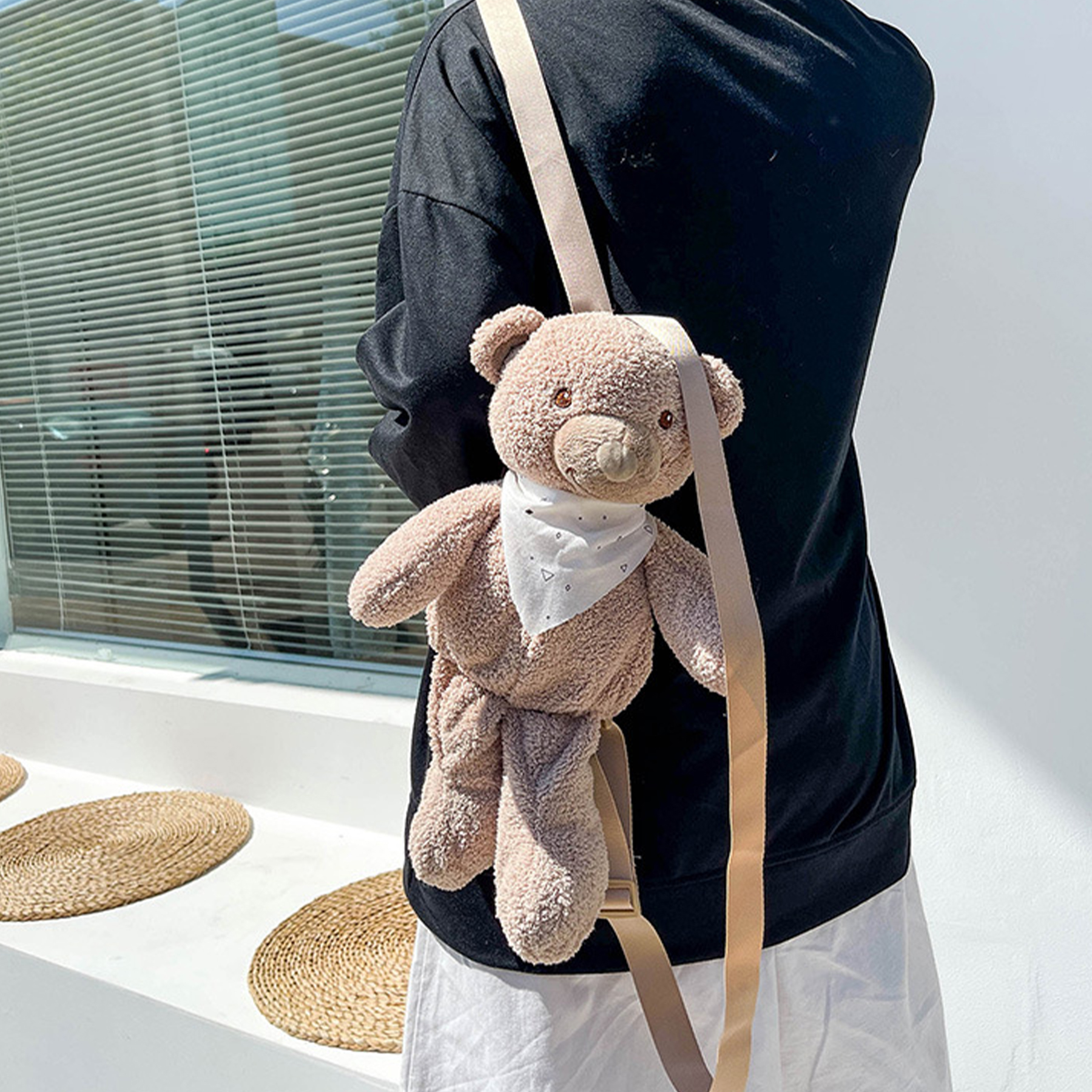 Cotton Cute teddy bear plush doll backpack 3