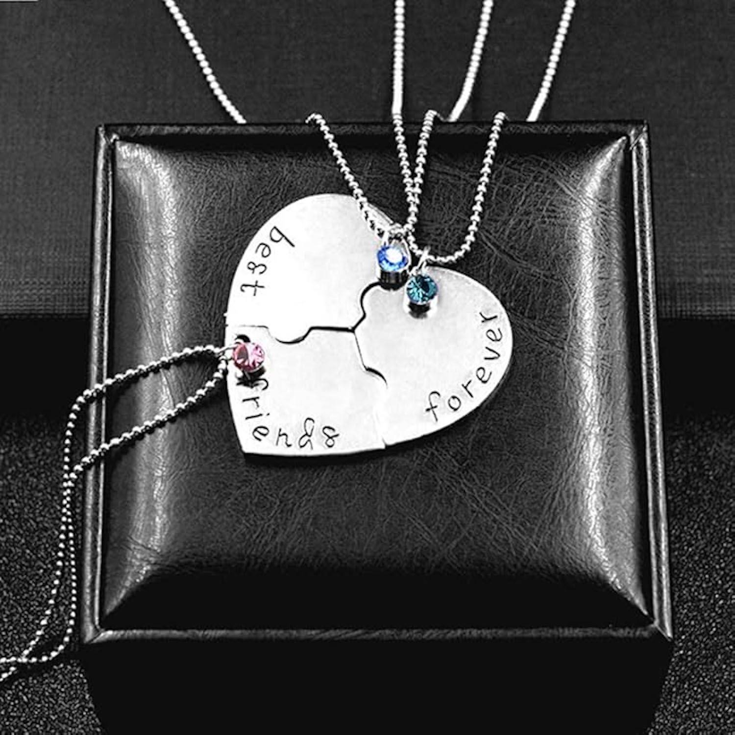 Heart Charm Pendant Set Friendship Necklace 6