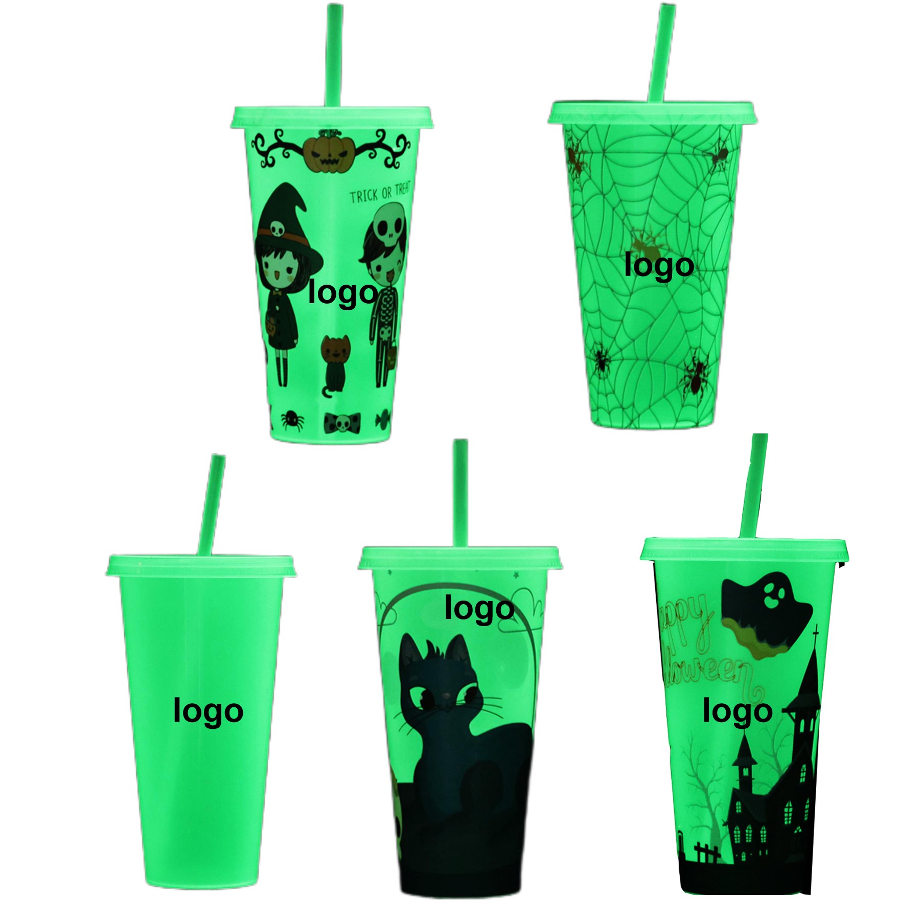 Halloween Glow In The Dark Tumbler With Straw (direct import) 3
