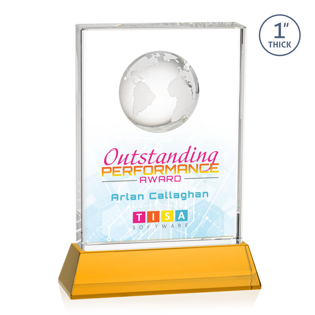 Ambassador VividPrint™ Award on Base - Amber 3