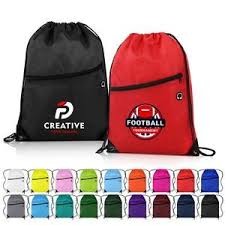 Durable Drawstring Backpack With Front Pocket 8