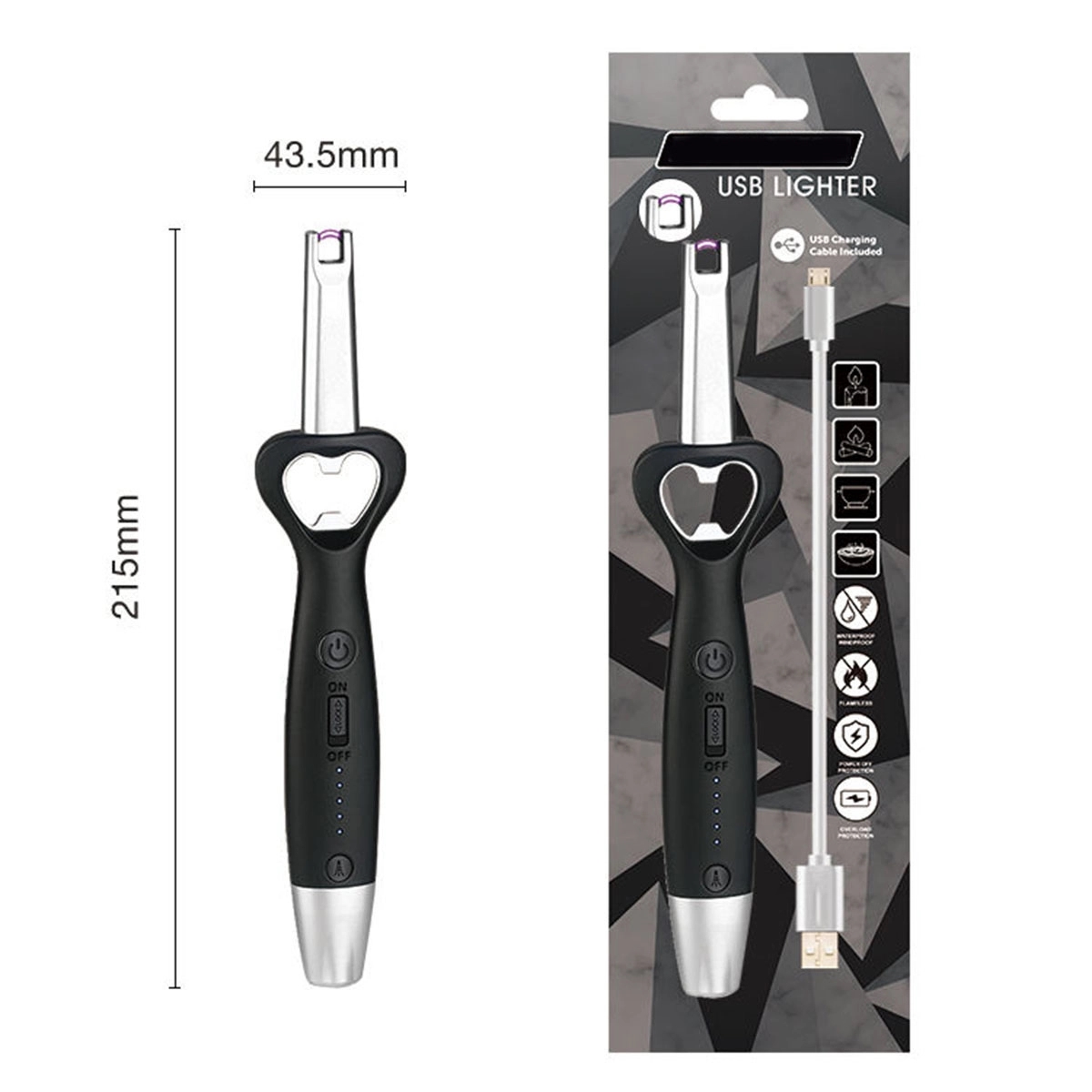 Portable LED Rechargeable Arc Lighter With Bottle Opener 5