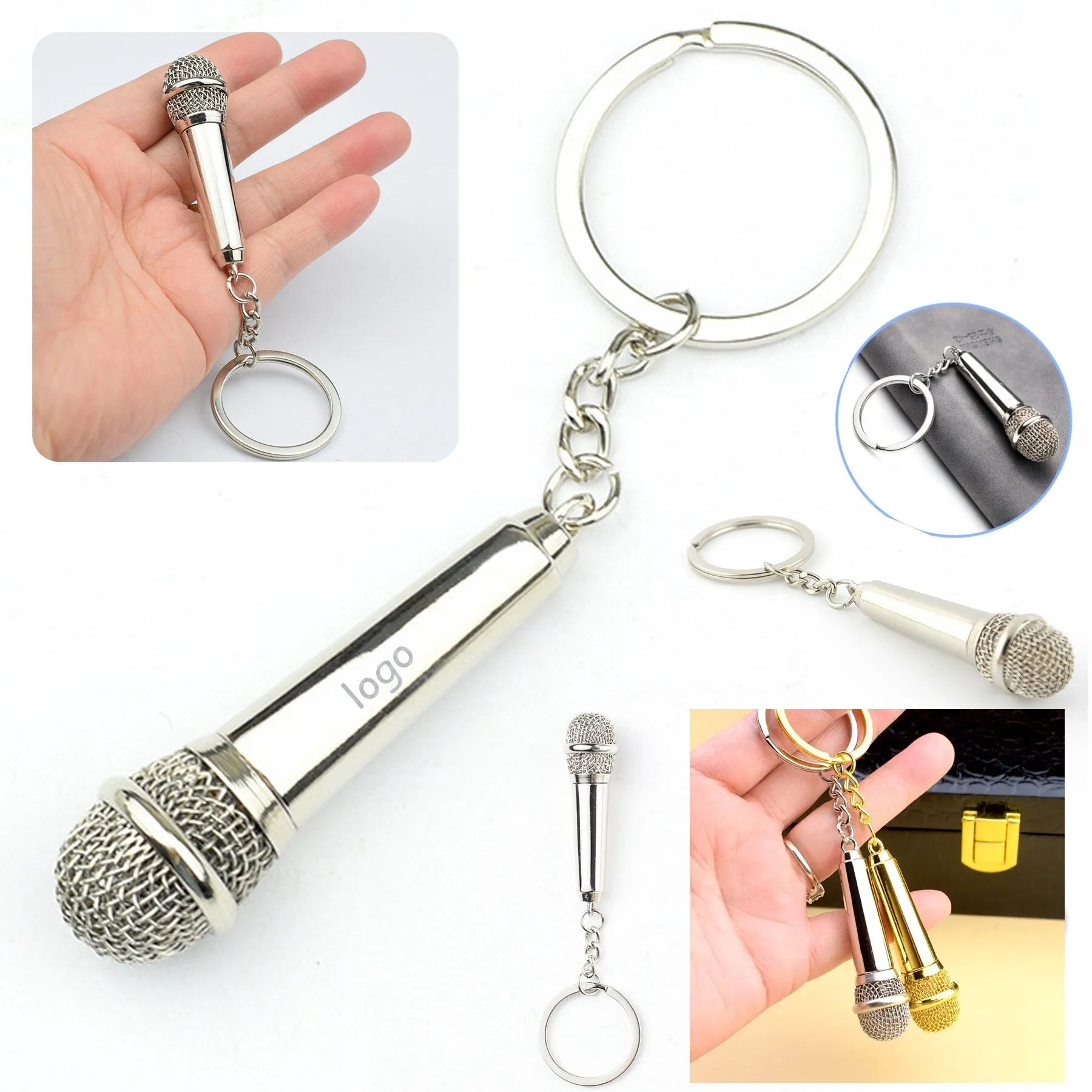 Metal Microphone Keychain 2