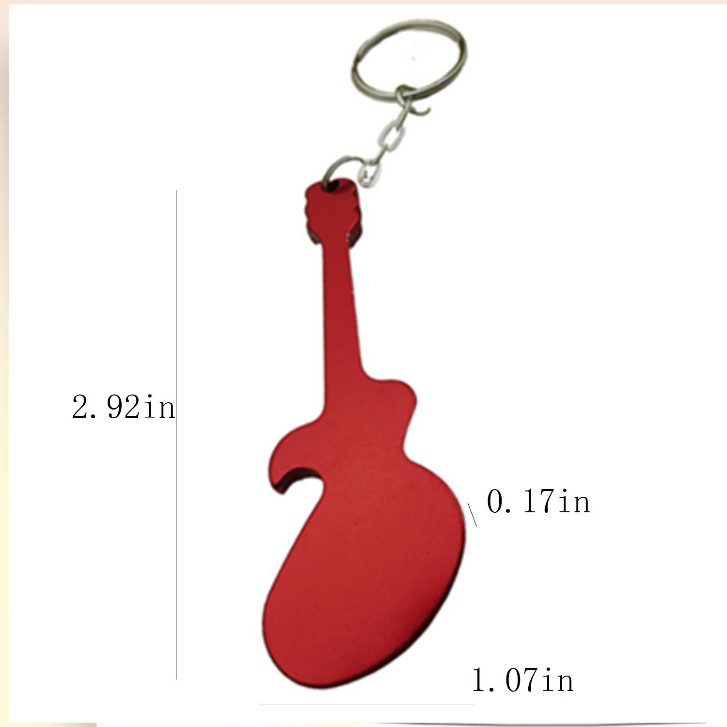 Guitar Shaped Aluminum Alloy Bottle Opener Keychain 7