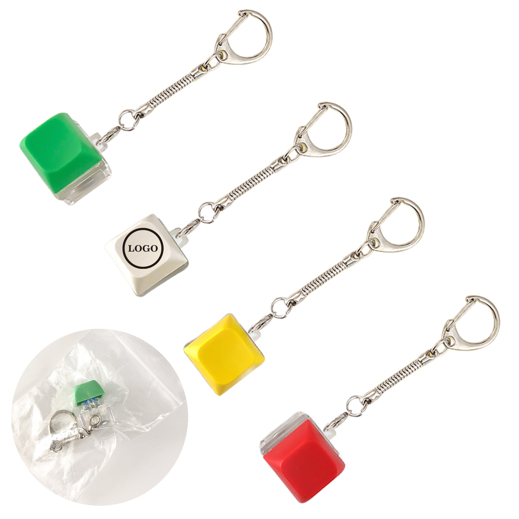 Stress Relief Fidget Keychain with Push Button 1