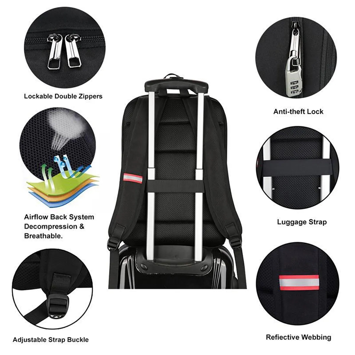 31L Anti Theft Business Travel Backpacks With Charging Port 1