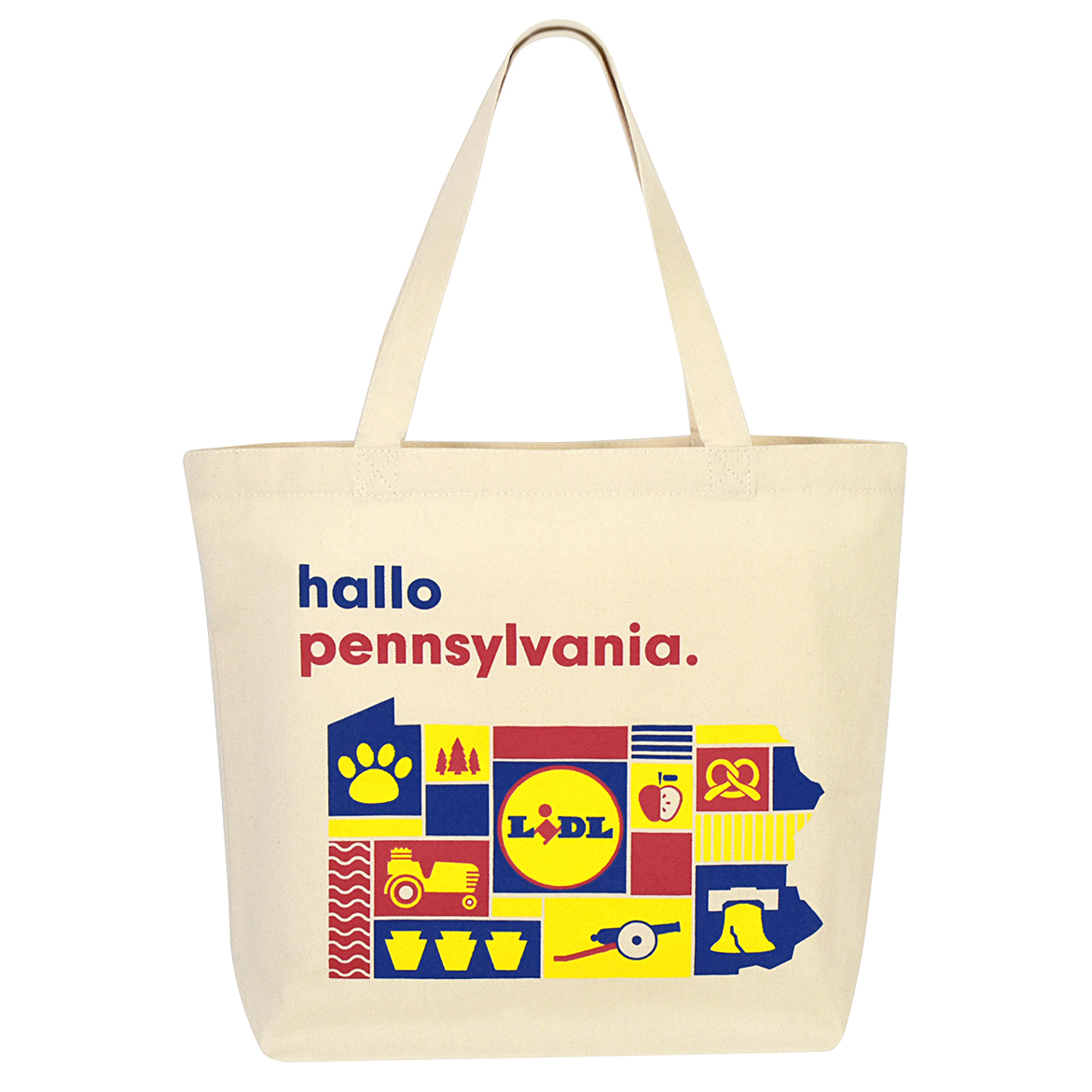 10 Oz. Custom Multi-Color Printed Natural Cotton Canvas Grocery Bag (18"x15"x5") 2