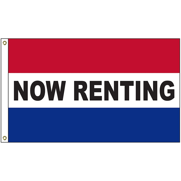 Now Renting 3' x 5' Message Flag with Heading and Grommets 2