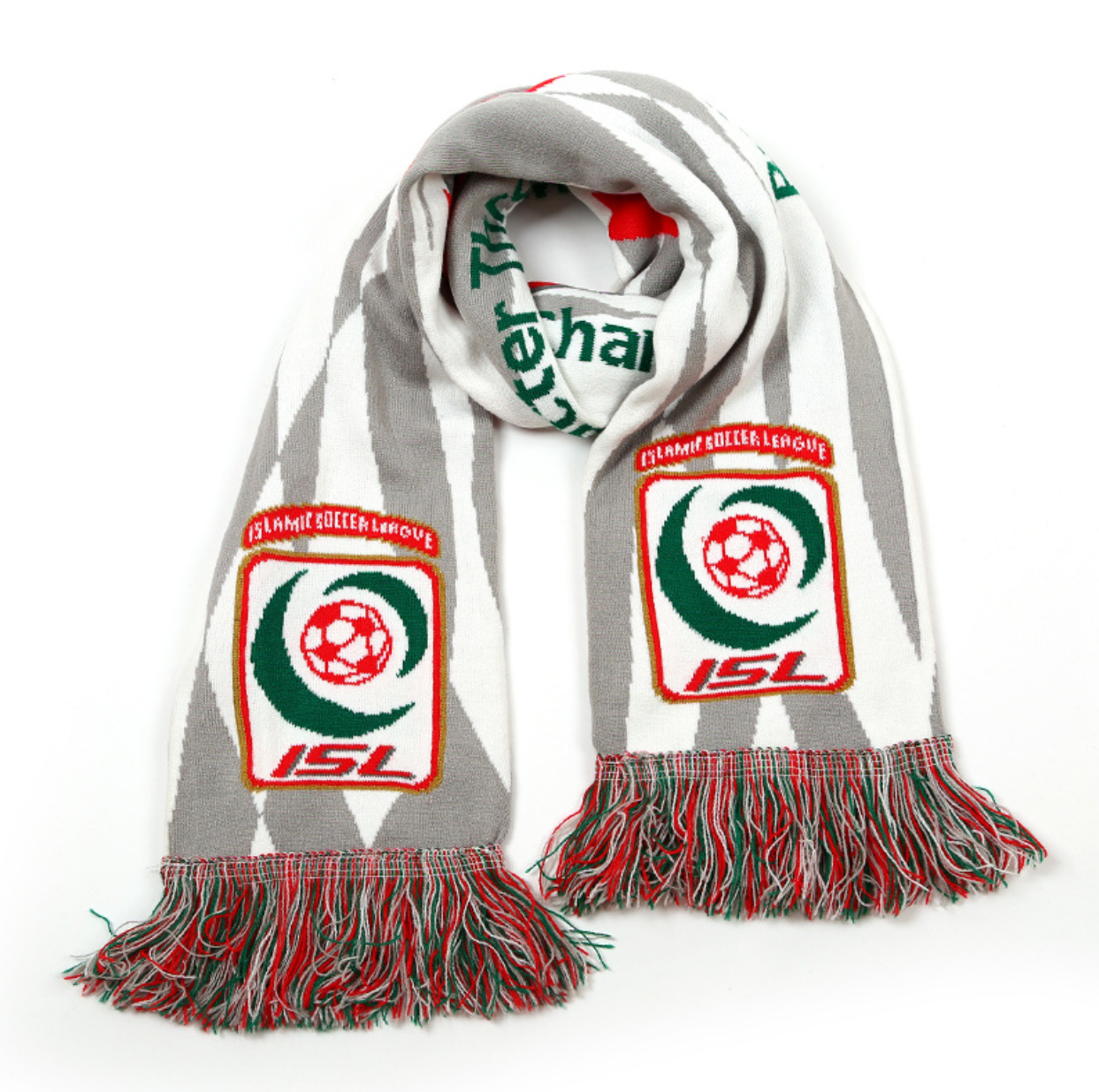 Jacquard Knitting Sports Fan Scarf with Tassels 2