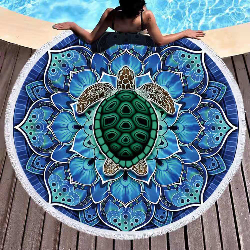 60" D Round Beach Towel Blanket 3