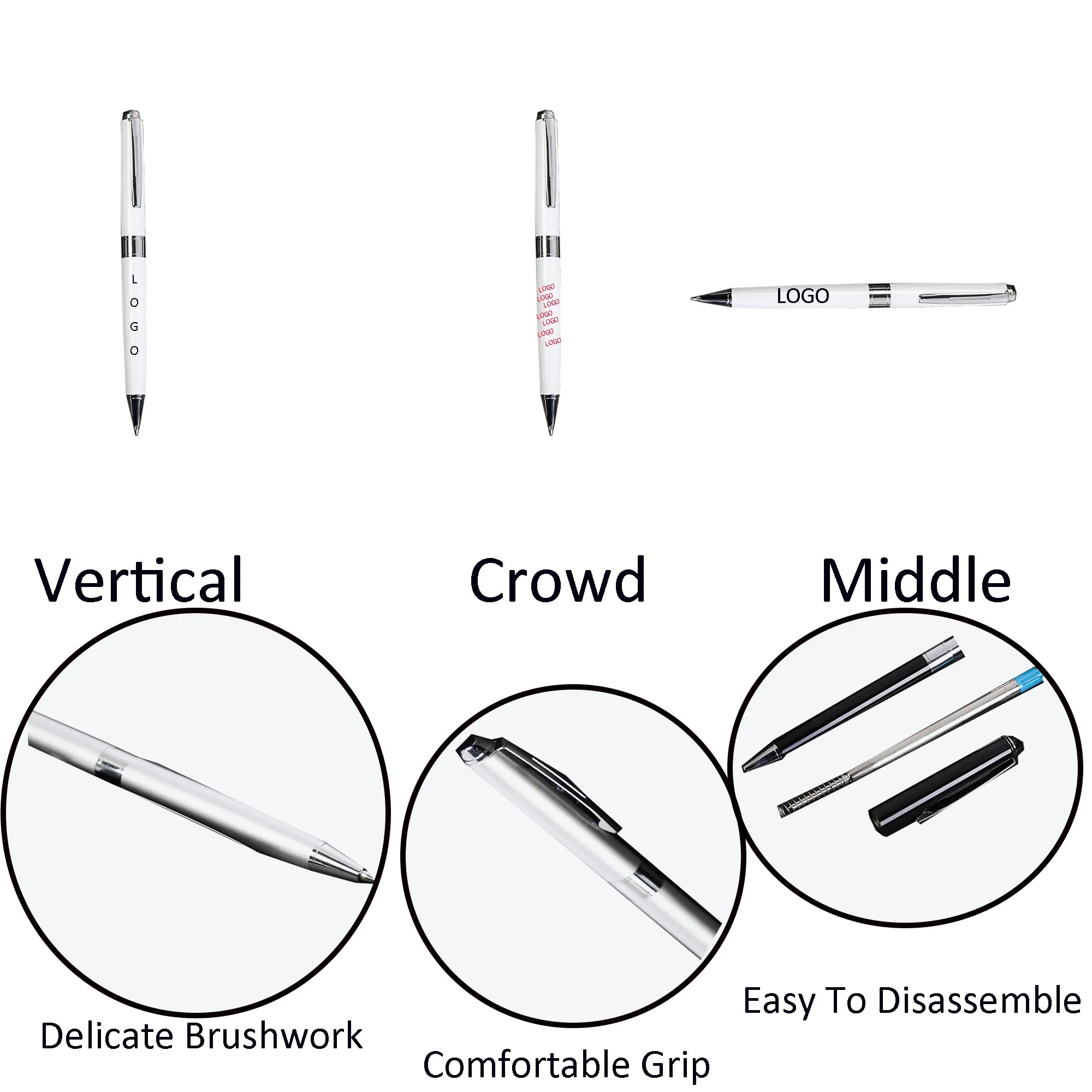 5.4"L x 0.4"W Stylus Ballpoint Pen 2
