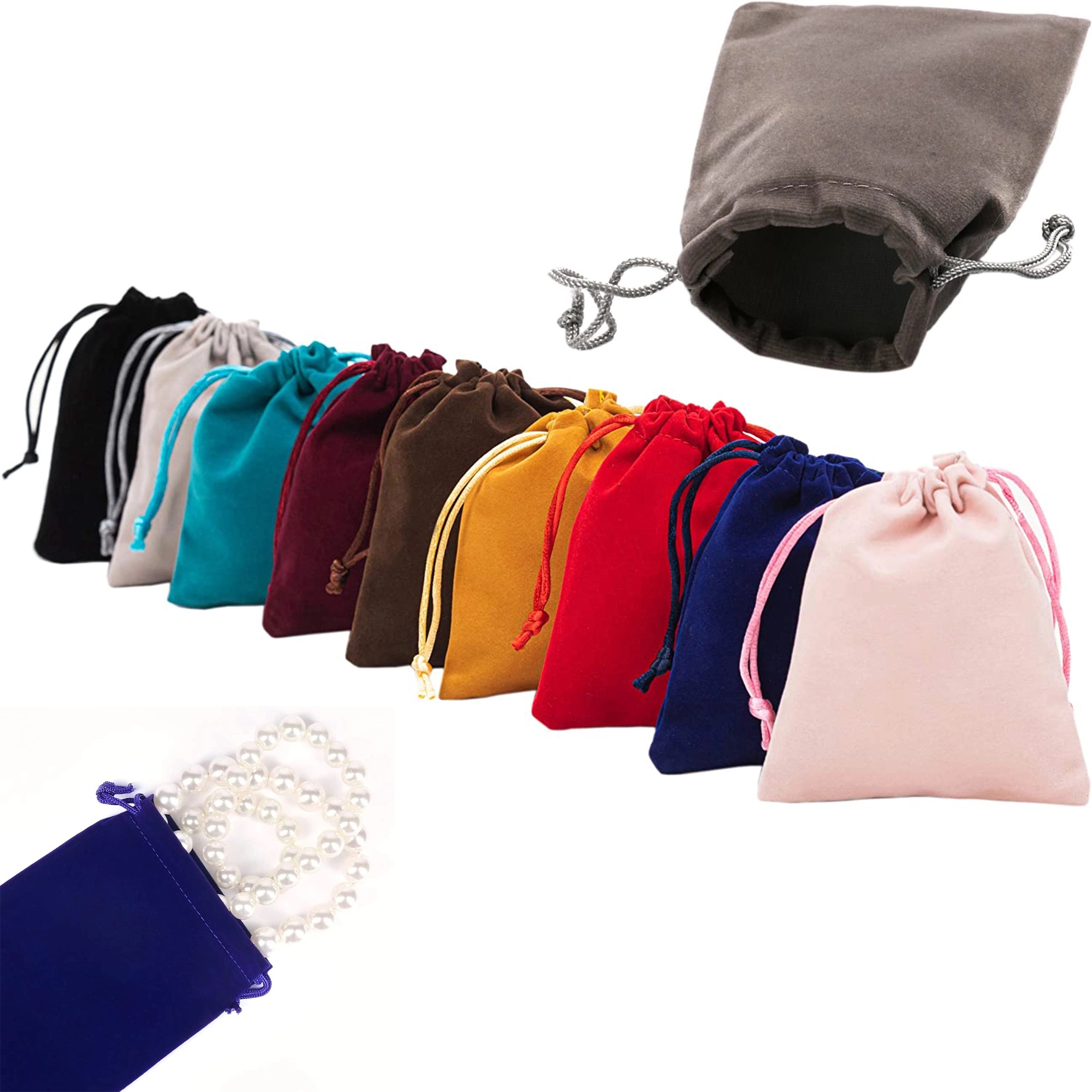 Pile Coating Jewelry Drawstring Bag 3.2" x 4" MOQ100pcs 2