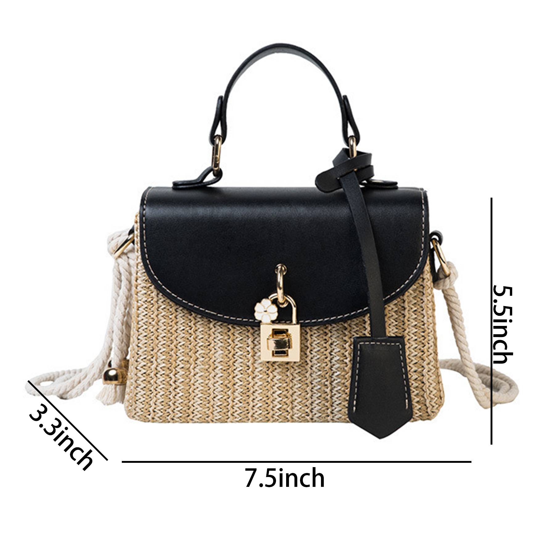 Jute/Burlap Straw Fashion Rattan Shoulder Cross-body bag 2