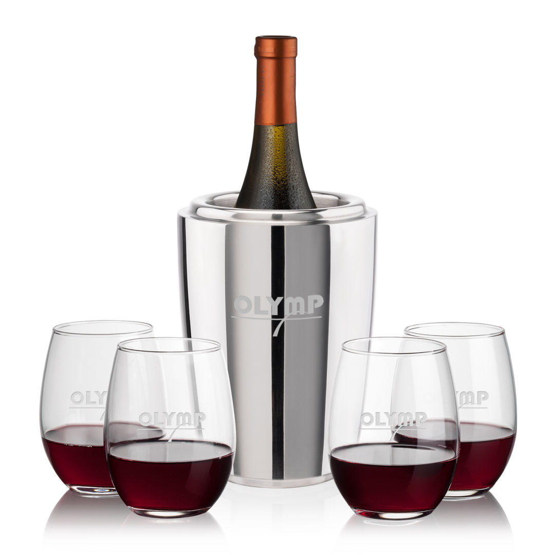 Pescara Wine Cooler & Stanford Stemless Wine Set
