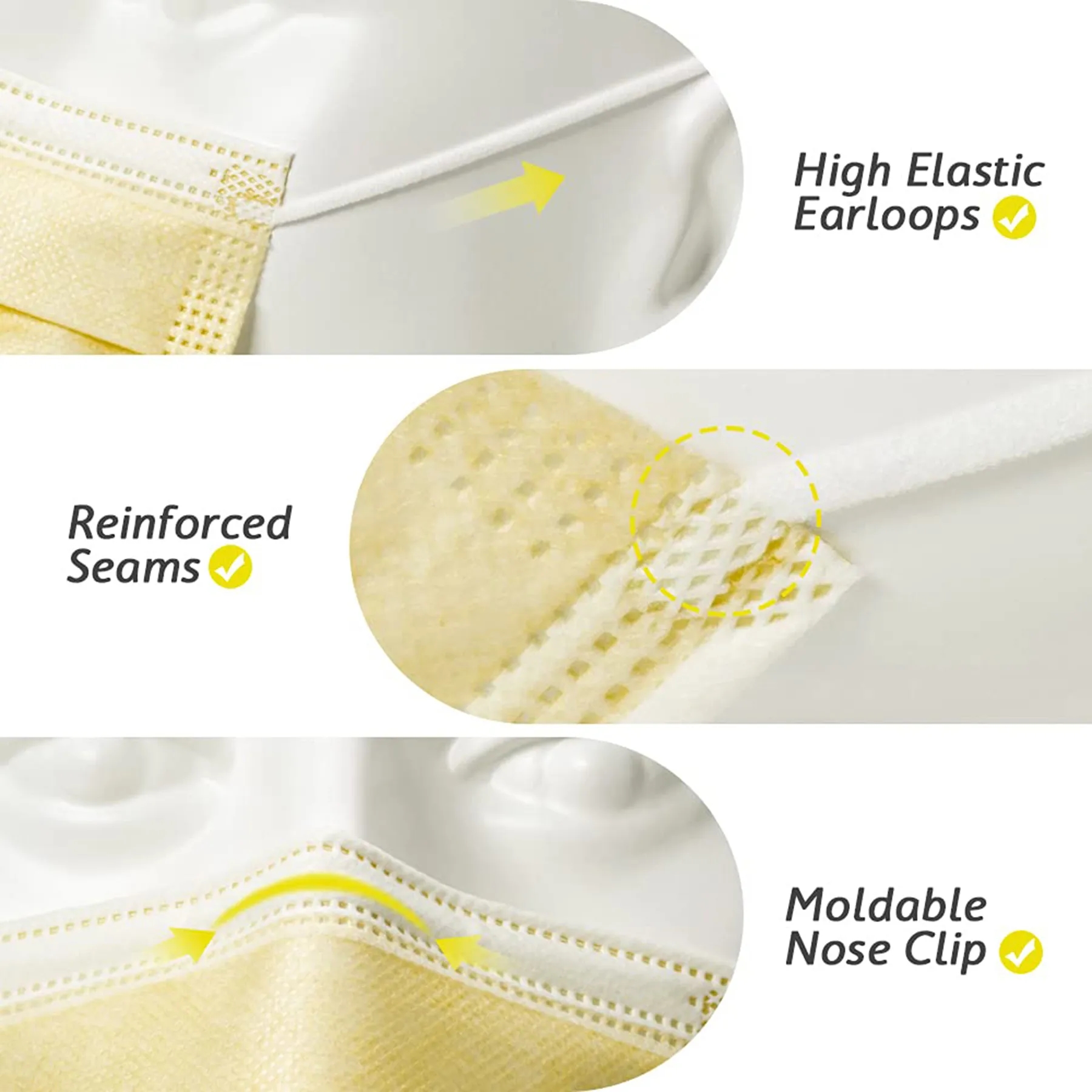 Disposable Face Masks 3 Layer Adjustble Multicolored 2