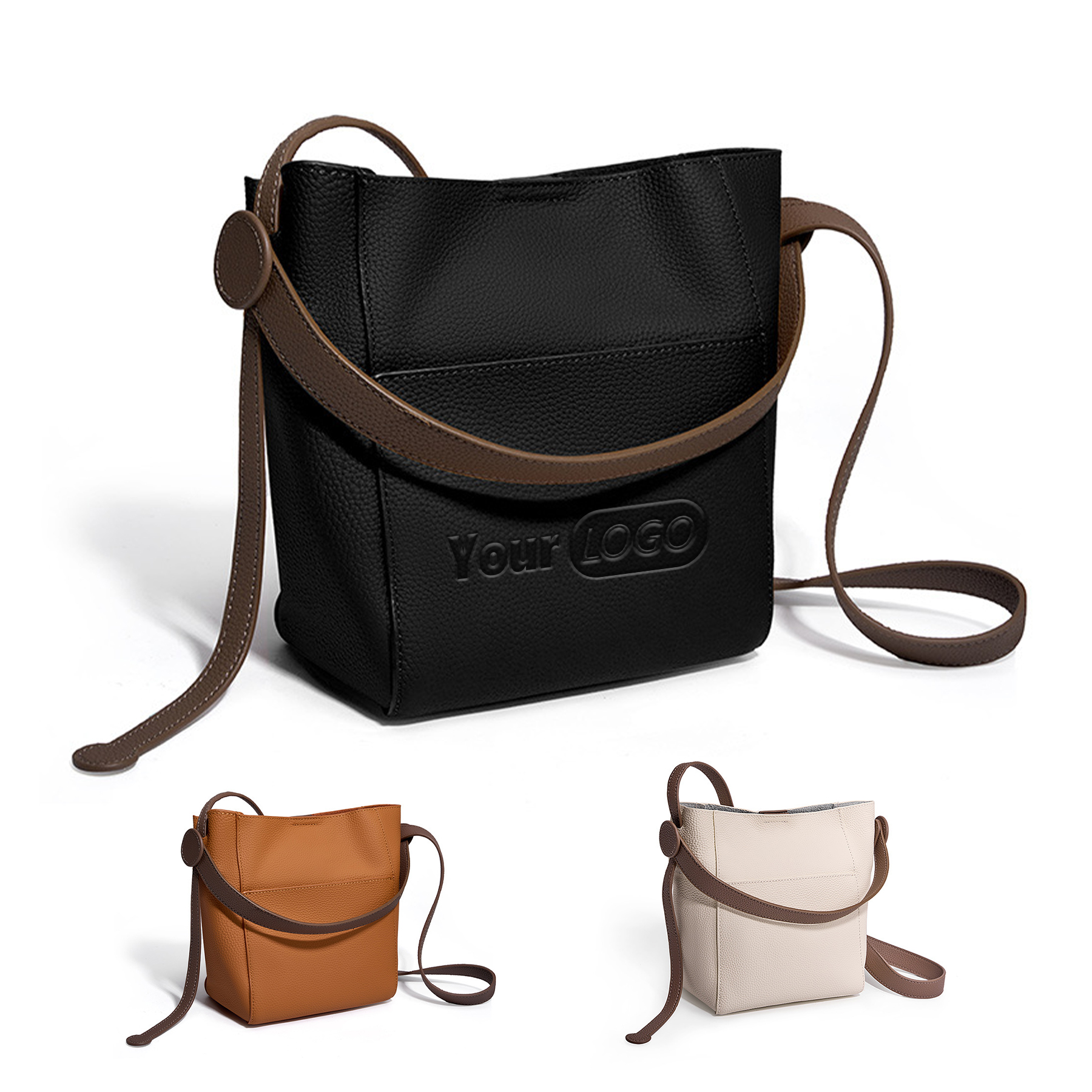 Genuine Leather Cross-body shoulder bucket bag for women 1