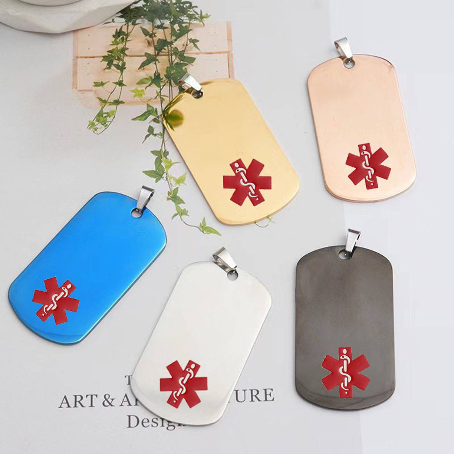 Snake staff square pendant necklace 5