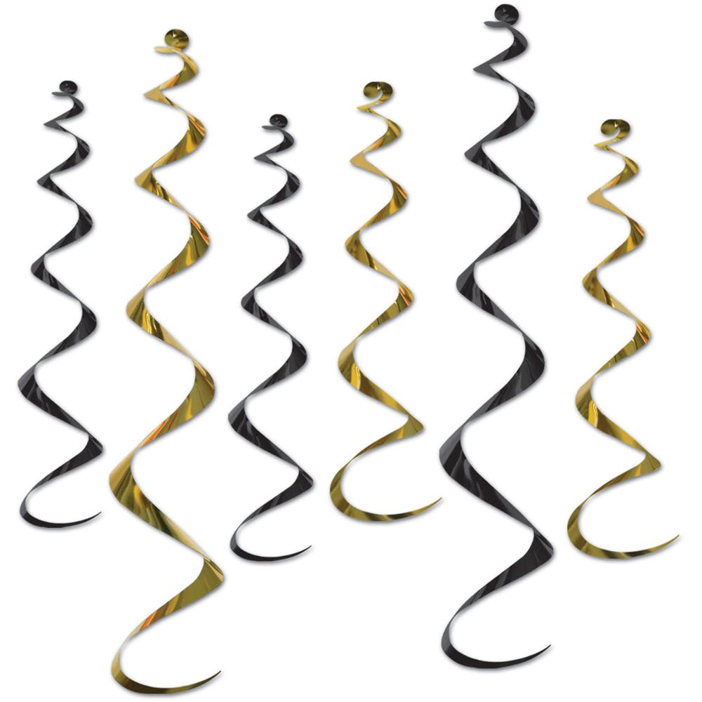 Black & Gold Whirls 24-36" 2