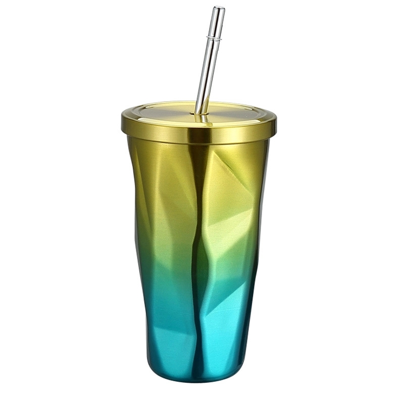 16oz Stainless Steel Tumbler with Lid and Straw 6