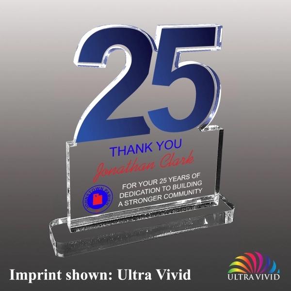 Number Twenty-Five Shaped Acrylic Award - Ultra Vivid Color 3