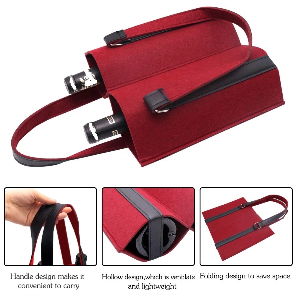 Felt Wine Carrier Tote Bag With Handle 4