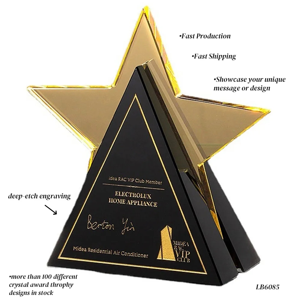 Personalized Crystal Trophy Award Star Shape 4