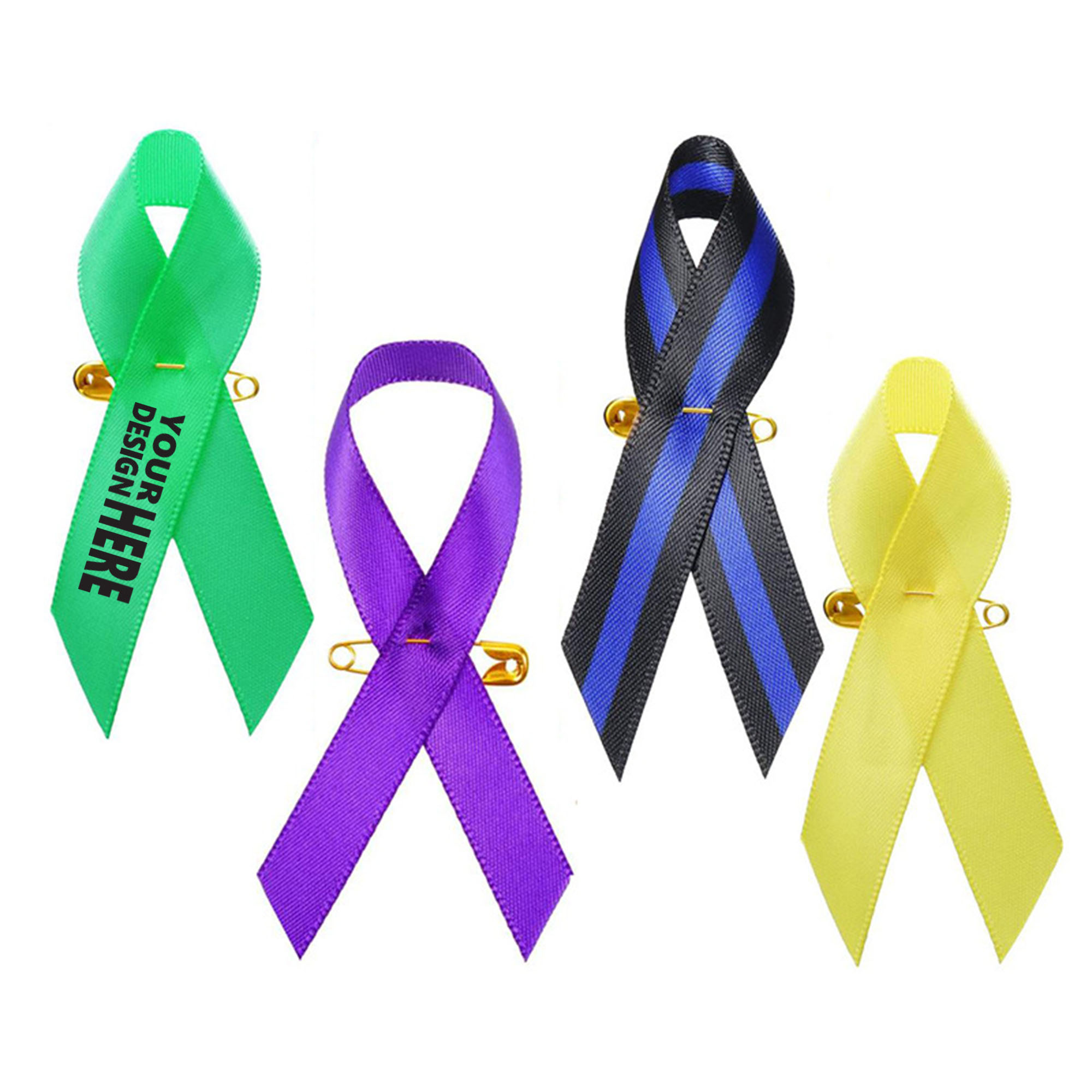 Personalized Memorial Ribbon Funeral Lapel Pin 1