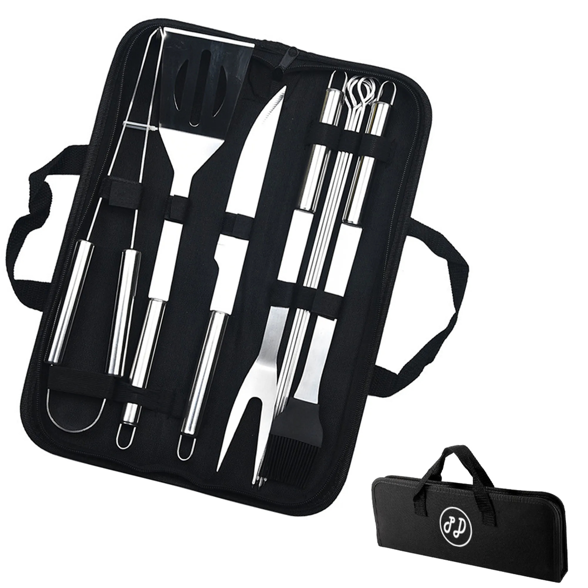 9 In1 Stainless Steel Barbeque Tool Set 2