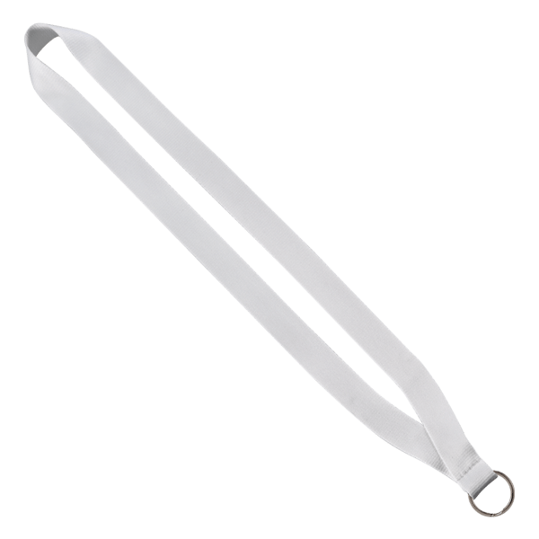 3/4" Polyester Lanyard with Sewn Silver Metal Split-Ring 153