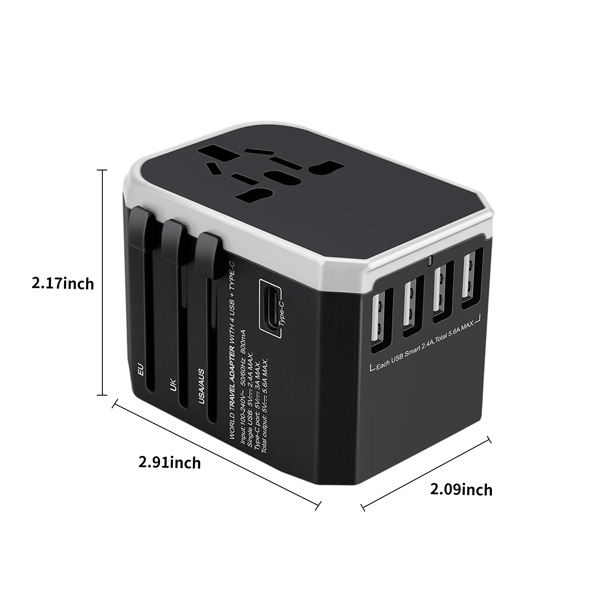 Portable Multi Port Charger 5.6A with Fast Charging 15