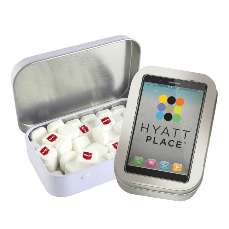 Rectangular Tin with Imprinted Square Mints 1