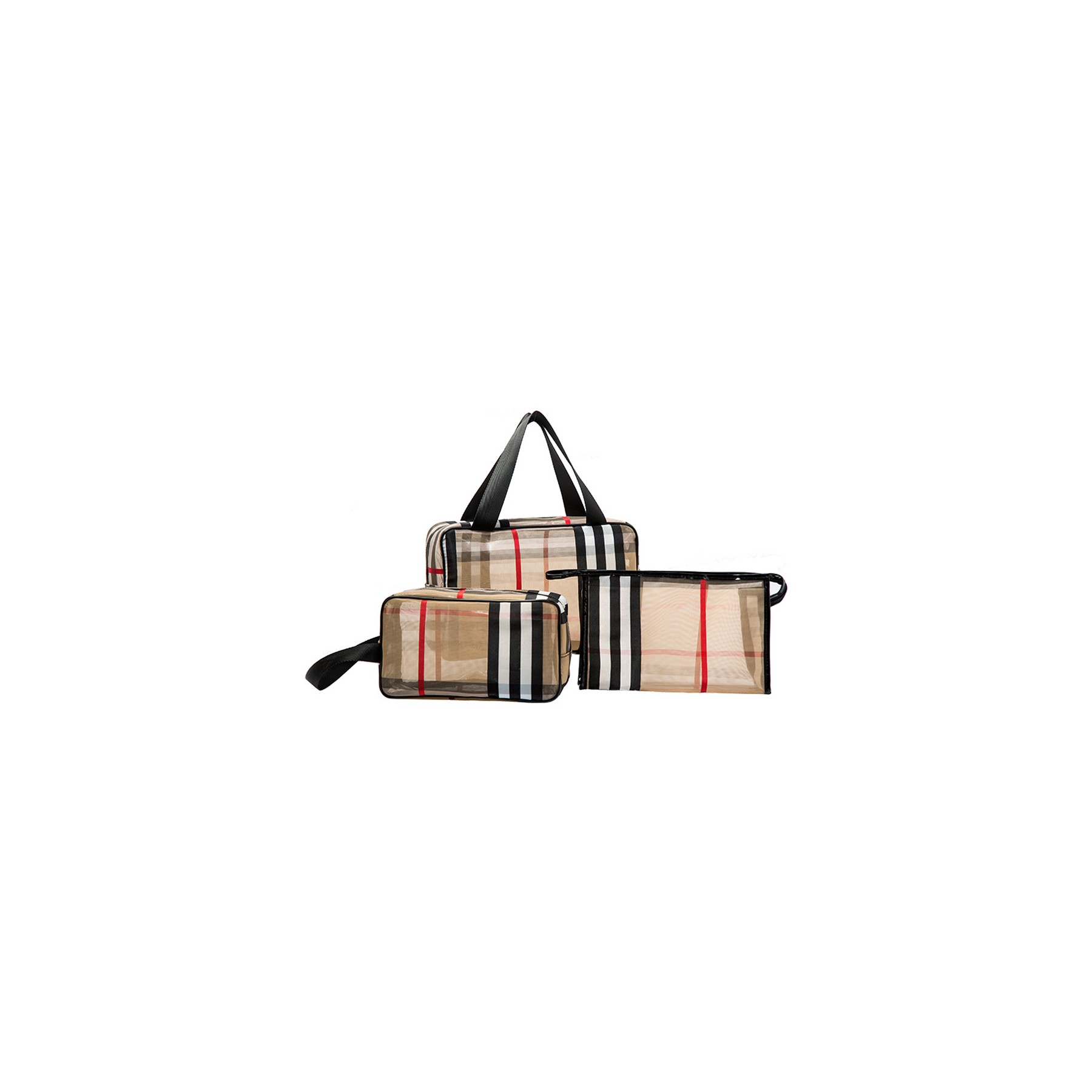 PVC Stripe Cosmetic Bag