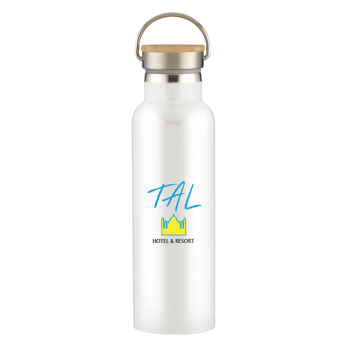 21 Oz. Tipton Recycled Stainless Steel Bottle With Bamboo Lid, custom water bottle with logo imprint 24